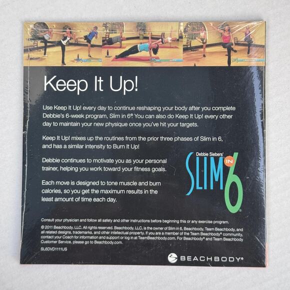 Slim in 6 Keep It Up DVD Beachbody Debbie Siebers Workout Fitness New Sealed - Picture 4 of 6